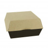 Caja para hamburguesa grande cartón negro kraft (12x12x8cm)