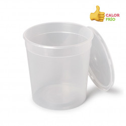 Contenitore circolare traslucido riutilizzabile in PP (1000cc)