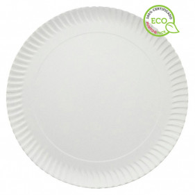 Platos de cartón cartulina grandes blancos (32Ø)