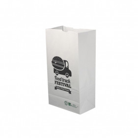 Bolsa de Papel Blanca (18+11x34cm) Impresa 1 Cara Color