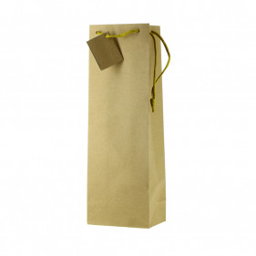 Bolsa de papel kraft para botellas regalo (12,5+8x36cm)