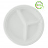 Prato de fibra 3 divisões cor branca (26Ø)