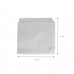 White anti-grease paper with double opening (13x12cm)