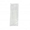 Transparent and recyclable PS cutlery set (fork, knife and napkin)