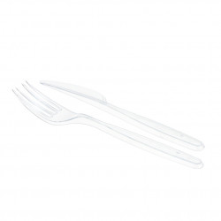 Cutlery set PS transparent (fork and knife)