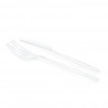 Cutlery set PS transparent (fork and knife)