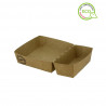 Barqueta compostable división 2 compartimentos kraft (10,9 x 10,5cm)