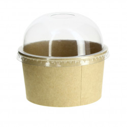 PET dome lid with ice cream tub hole (9.4Ø). UNTIL END OF STOCK