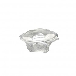 Insalatiera rotonda in plastica con coperchio a cerniera 250cc