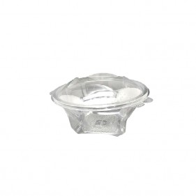 Round plastic salad bowl with hinged lid 250cc