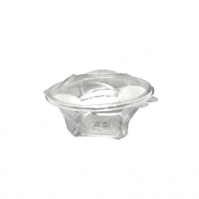 Insalatiera rotonda in plastica con coperchio a cerniera 375cc