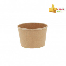 Barquette en carton étanche BIO Kraft pour soupes (300ml)