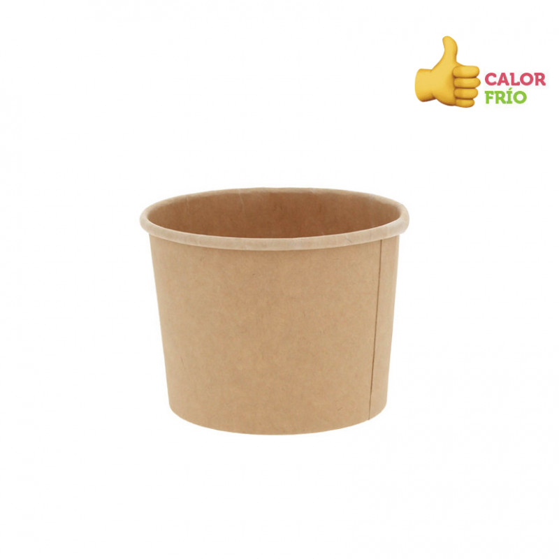 Embalagem de cartão BIO Kraft para sopas estanques (350ml)