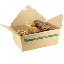 CAJA CARTON ECO KRAFT POLLO AL CARBON 2800CC