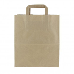 Bolsas de papel kraft reciclado asas planas (26+17x29cm)