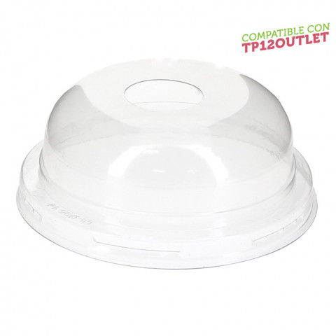 Tapa cúpula con agujero para vaso zumos y batidos (9,3Ø)