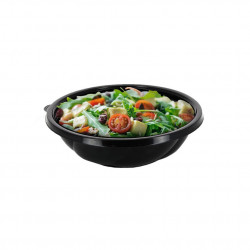 Round Black Salad Bowl 600 ml