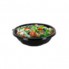 Round Black Salad Bowl 600 ml
