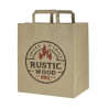 Bolsas de papel kraft reciclado asas planas (26+17x29cm) Impresa 1 cara color