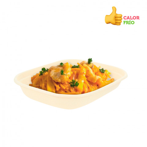 Recipientes biodegradáveis de fibra kraft 850cc