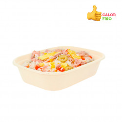 Embalagens biodegradáveis de fibra kraft 1100cc