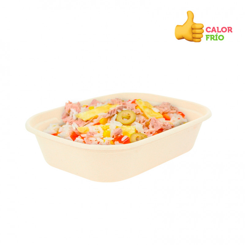 Conteneurs fibre kraft biodégradable 1100cc Conteneurs fibre kraft biodégradable 1100cc