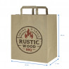 Bolsas de papel kraft reciclado asas planas (26+17x29cm) Impresa 1 cara color