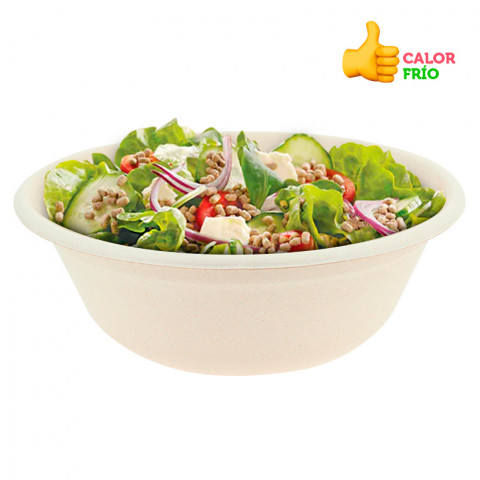 Ensaladera bowl de fibra biodegradable 1200cc