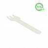 Tenedor de fibra compostable blanco (16cm).