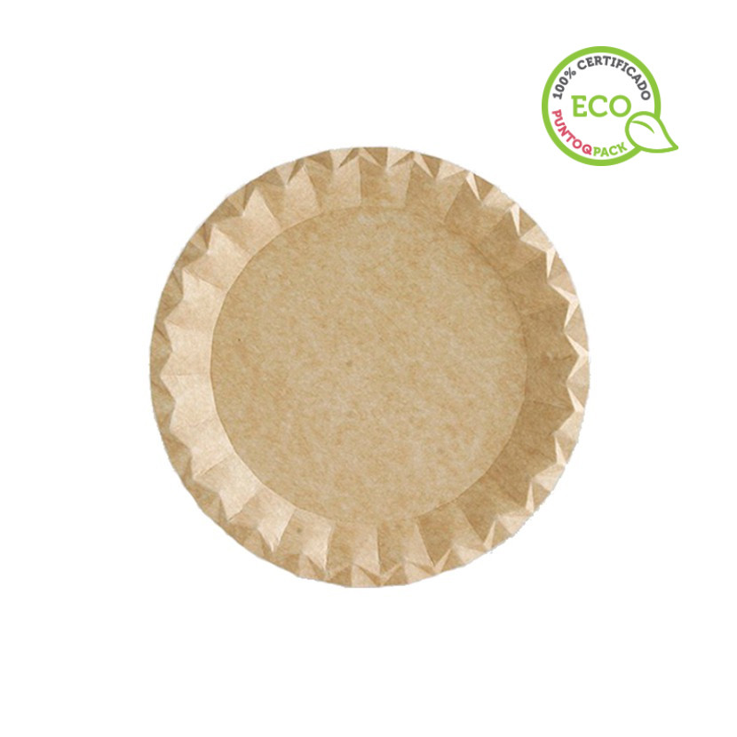 Platos Biodegradables de Cartón Kraft 18cm