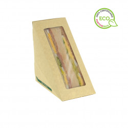 Contenitore sandwich ECO Kraft con finestra (2 unità)