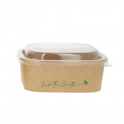 Kraft containers with sealed RPET lid (500cc)