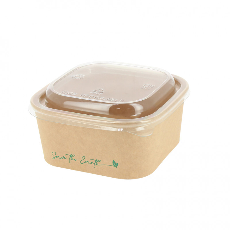 Kraft containers with sealed RPET lid (750cc)
