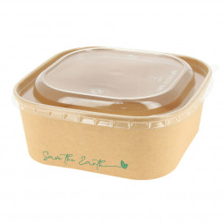 Recipientes kraft com tampa RPET herméticos (1300cc)