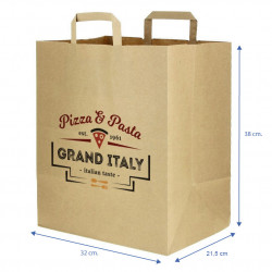 Bolsa Papel Kraft extra grande (32+21,5x38cm) Impresa 1 Cara Color