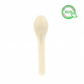 Cucchiaio in fibra compostabile Kraft (14 cm)