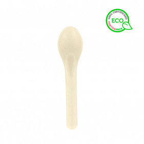 Kraft compostable fiber spoon (14 cm)