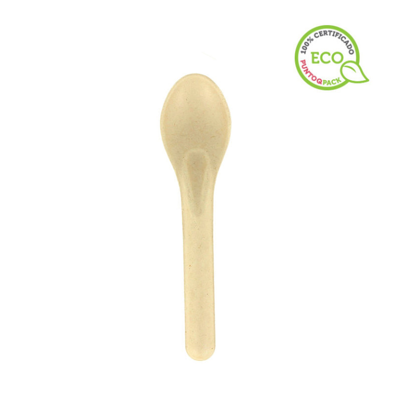 Kraft compostable fiber spoon (14 cm) Kraft compostable fiber spoon (14 cm)