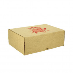 Cajas de cartón kraft microcanal medio menú (22x15x7,6cm) Personalizada