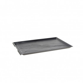Reusable slate effect PS catering tray (27.5x18.5x1cm)