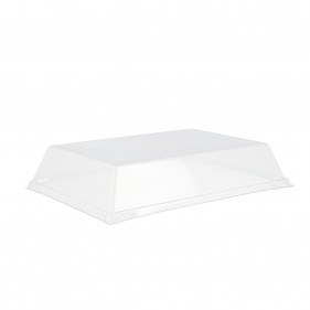 Couvercle en RPET pour plateau PS effet ardoise réutilisable (27,5x18,5x6 cm)