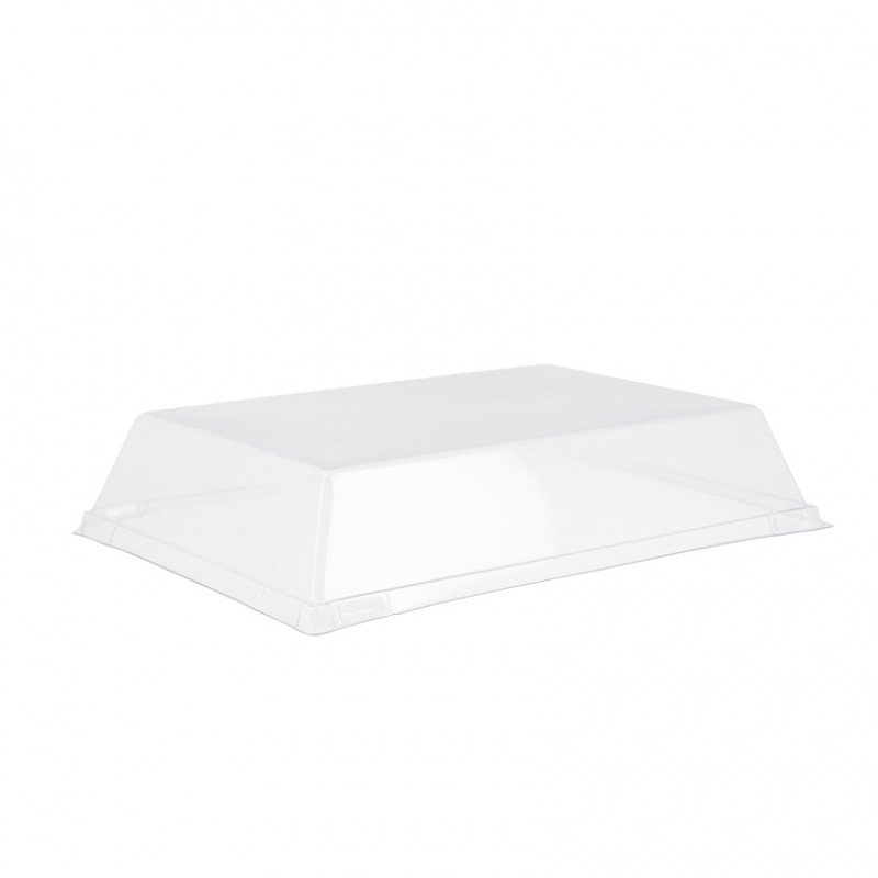 RPET lid for reusable slate effect PS tray (27.5x18.5x6 cm)