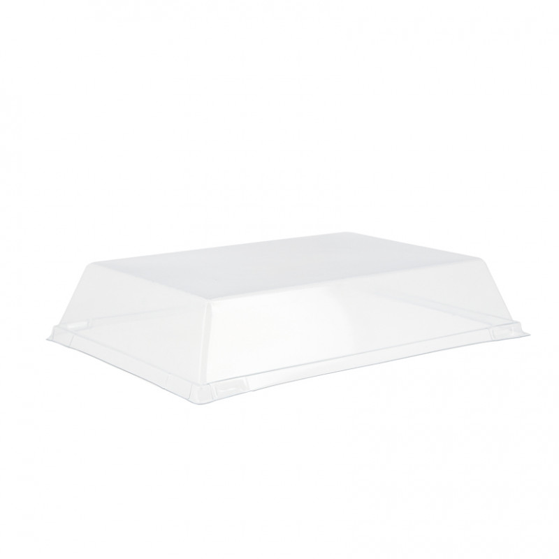 RPET lid for reusable slate effect PS tray (27.5x18.5x6 cm) RPET lid for reusable slate effect PS tray (27.5x18.5x6 cm)