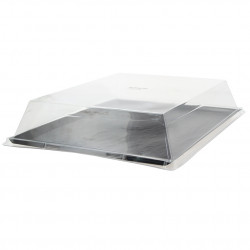 Reusable slate effect PS catering tray (32x24x1 cm)