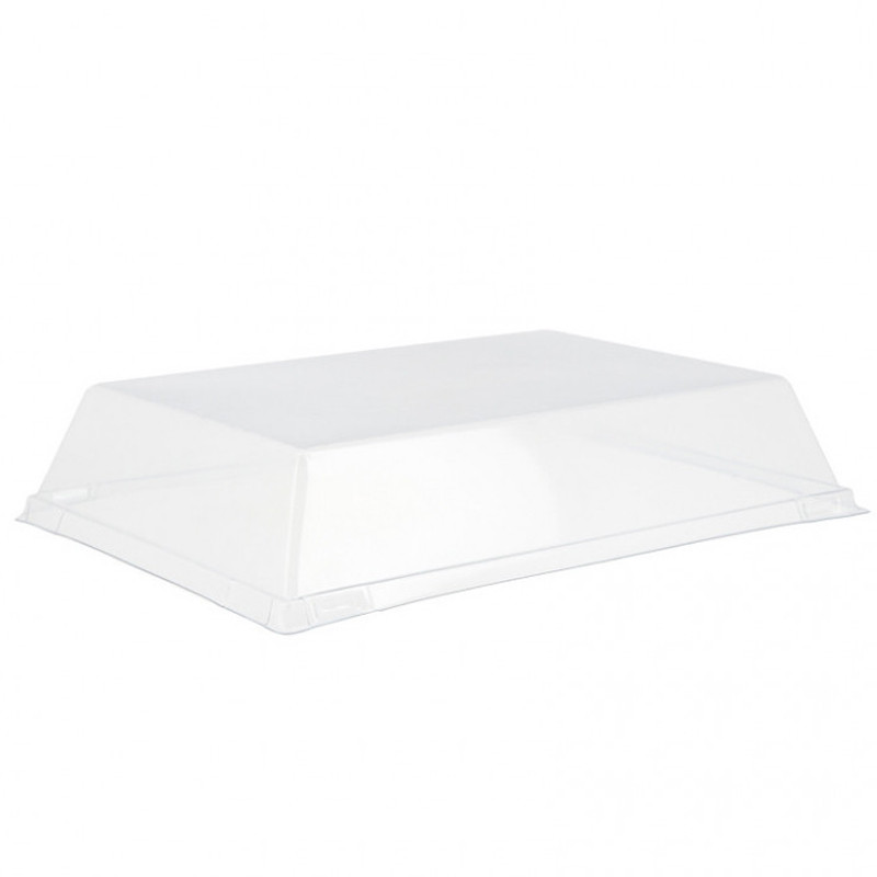 RPET lid for reusable slate effect PS tray (32x24x6 cm) RPET lid for reusable slate effect PS tray (32x24x6 cm)