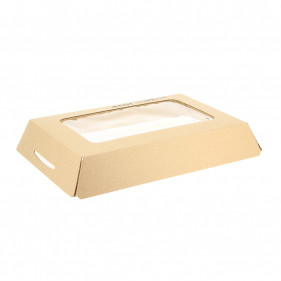 Tampa de papelão com janela biodegradável (27,5x18,5x3 cm)