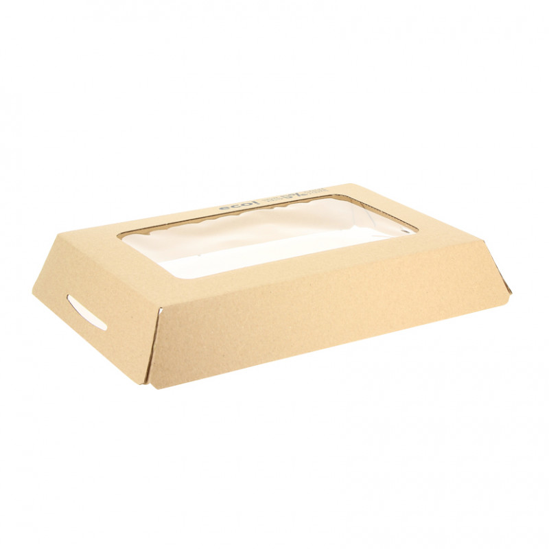 Coperchio in cartone con finestra biodegradabile (27,5x18,5x3 cm) Coperchio in cartone con finestra biodegradabile (27,5x18,5x3 cm)