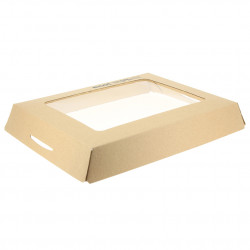 Couvercle en carton avec fenêtre biodégradable (32x24x3 cm)