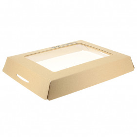 Cardboard lid with biodegradable window (32x24x3 cm)