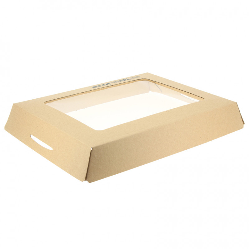 Couvercle en carton avec fenêtre biodégradable (32x24x3 cm) Couvercle en carton avec fenêtre biodégradable (32x24x3 cm)